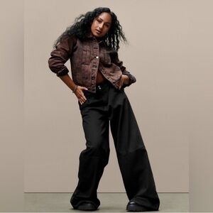 GAP Baggy Mid rise  Black  jeans Wide-Leg Pants size 29 Tall  8 Tall